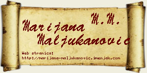 Marijana Maljukanović vizit kartica